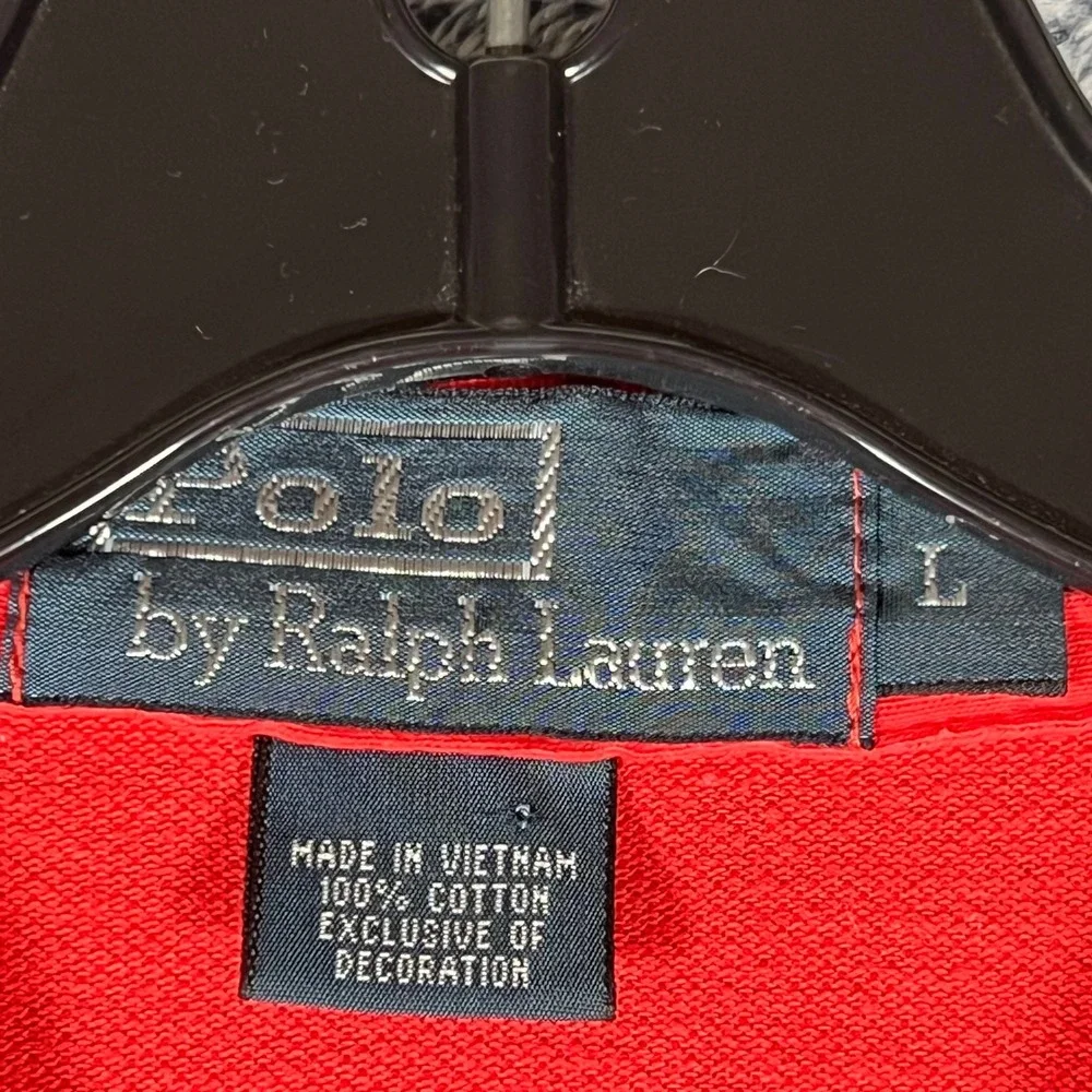 Polo Ralph Lauren Mens Large Red Cotton Pique Short Sleeve Polo Shirt Small Pony